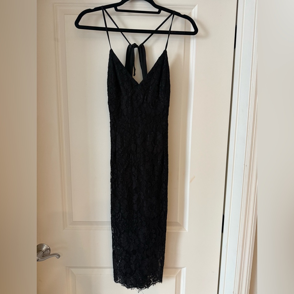 Lulu's Black Backless Lace Dress